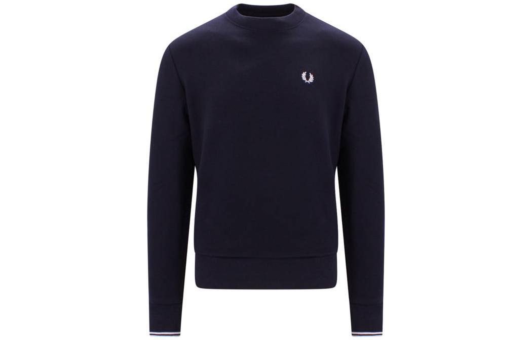 FRED PERRY SS23 Logo Printed Navy Pullover Sweatshirt for Men FPM753545248
