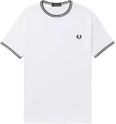 FRED PERRY SS24 刺繡設計白色休閒圓領T恤 M1588-WHX Buy FRED PERRY SS24 刺繡設計白色休閒圓領T恤 M1588-WHX