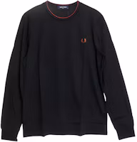 FRED PERRY Striped Logo Print Crewneck Long Sleeve Sweatshirt Black () M9602-W68 FRED PERRY Striped Logo Print Crewneck Long Sleeve Sweatshirt Black () M9602-W68