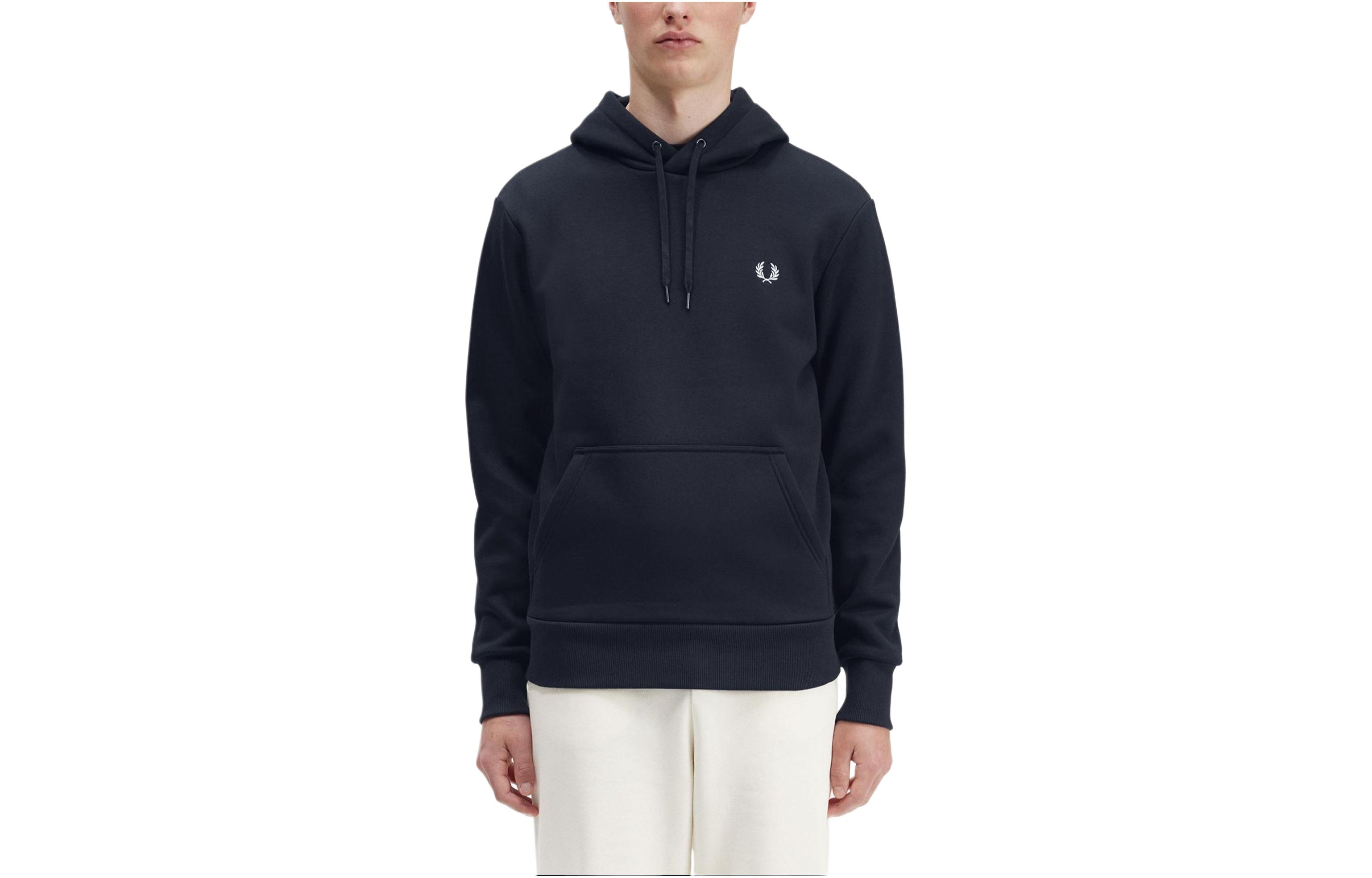 Buy FRED PERRY Sudadera con Capucha Azul Marino Detalle Cinta Logo Espiga. M6567-608
