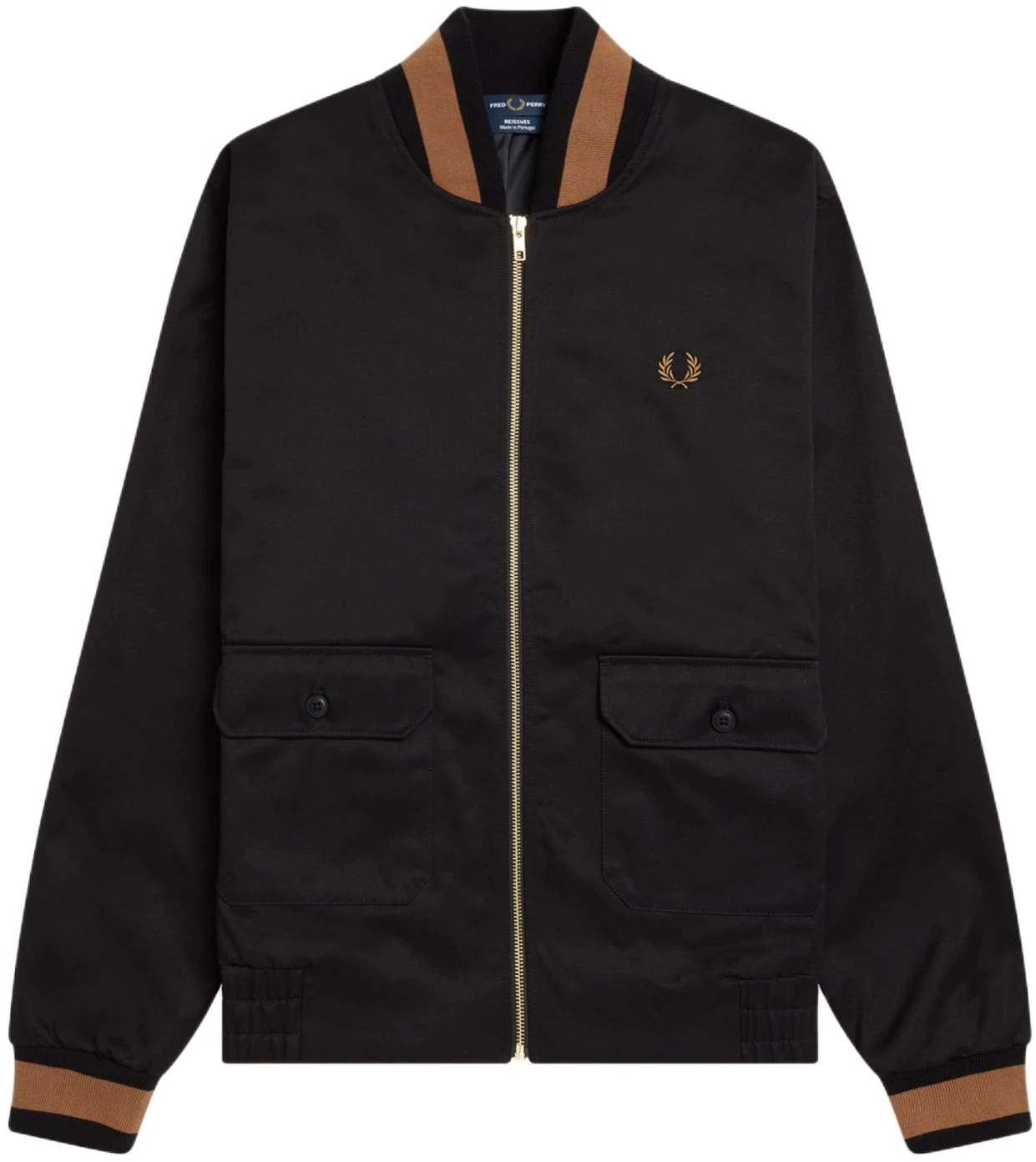fred-perry-tennis-bomber-jacket-black-embroidered-laurel-logo-slim-fit-jacket-j4851-102