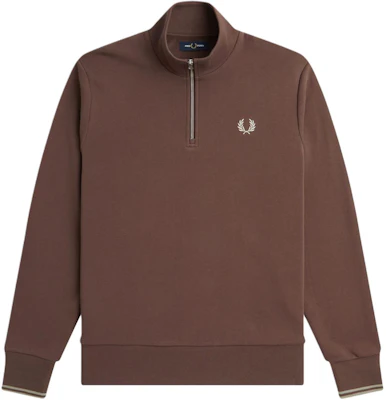 Sudadera FRED PERRY Gris Cálido Half Zip con Logo Bordado Laurel. M3574-U85 Buy Sudadera FRED PERRY Gris Cálido Half Zip con Logo Bordado Laurel. M3574-U85
