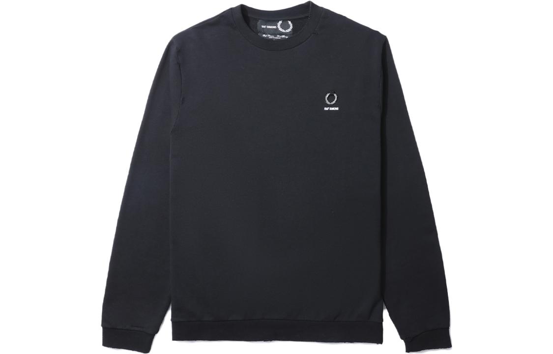 FRED PERRY x Raf Simons Logo Print Oversized Crewneck Sweatshirt Black (). FPXSWSM1952MH-BKX