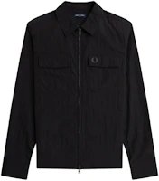 FRED PERRY Zip-Through Overshirt Black Long-Sleeve Jacket M5684-102 FRED PERRY Zip-Through Overshirt Black Long-Sleeve Jacket M5684-102
