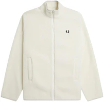 FRED PERRY Zip Through Borg Fleece White Jacket Casual Outerwear. M6671-560 FRED PERRY Zip Through Borg Fleece White Jacket Casual Outerwear. M6671-560