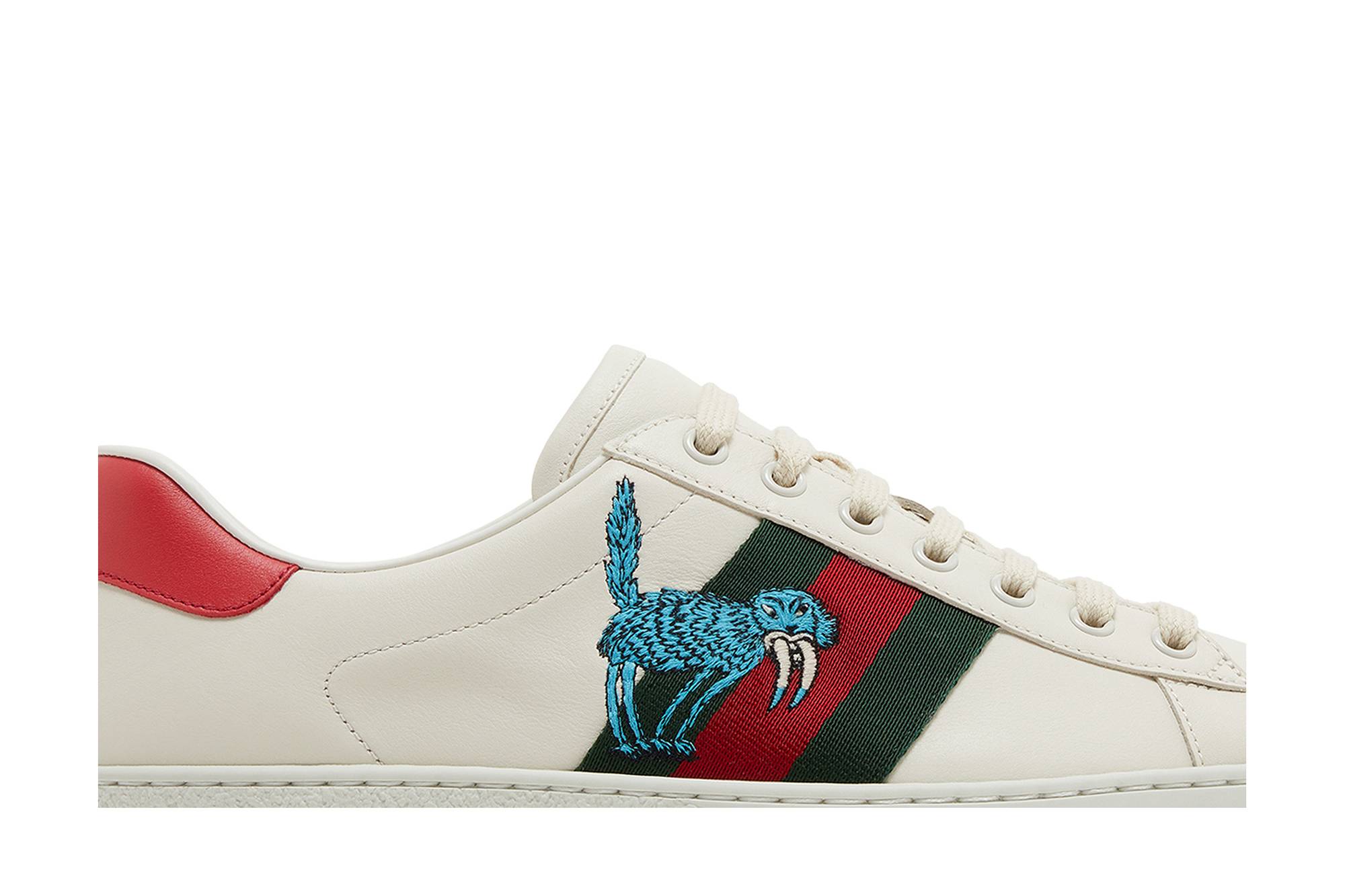 Order GUCCI古馳 ACE Freya Hartas印花 簡約休閒 時尚板鞋 男款 白綠紅