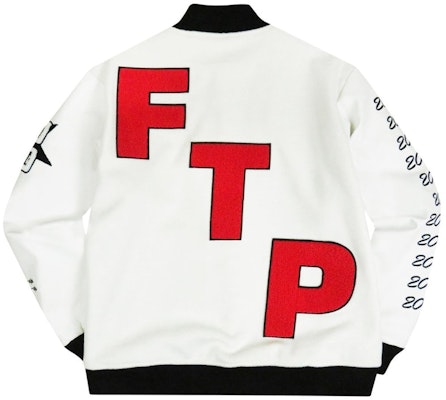 FTP 10 Year Varsity Jacket White Order FTP 10 Year Varsity Jacket White