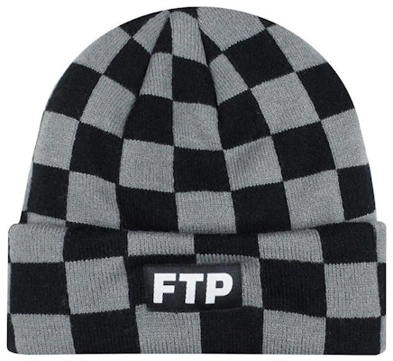 FTP Checkered Logo Beanie Black Buy FTP Checkered Logo Beanie Black