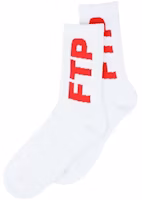 FTP Logo Socks White/Red FTP Logo Socks White/Red