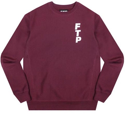 FTP Vertical Logo Crewneck Maroon Buy FTP Vertical Logo Crewneck Maroon