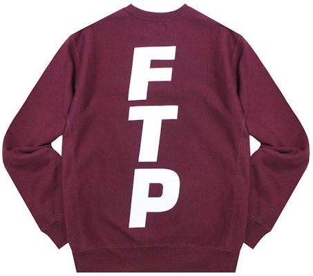 FTP Vertical Logo Crewneck Maroon Order FTP Vertical Logo Crewneck Maroon