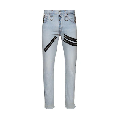 Gallery Dept. Chain Detail Straight-Leg Jeans Blue 5001WW80INDI