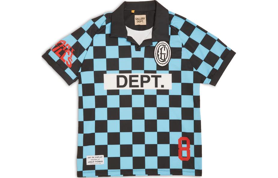Gallery Dept. Checkered Collar Pullover Short Sleeve Jersey Unisex Blue AVS-1352-MULT-M