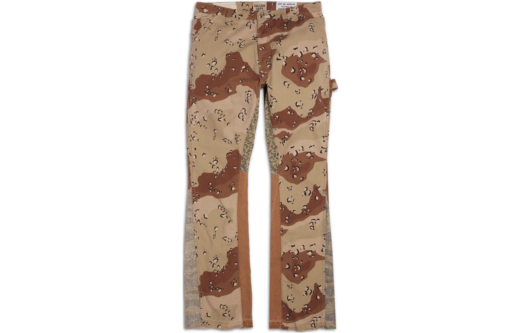Gallery Dept. Chocolate Chip LA Flare Camo Cargo Jeans SS22 Men Chocolate Color. GD-SS22-073
