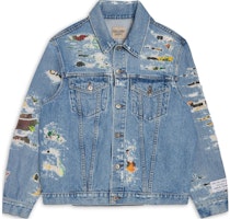 Gallery Dept. Distressed Denim Jacket Blue Unisex Retro Style EAJ-20013-DENM Gallery Dept. Distressed Denim Jacket Blue Unisex Retro Style EAJ-20013-DENM