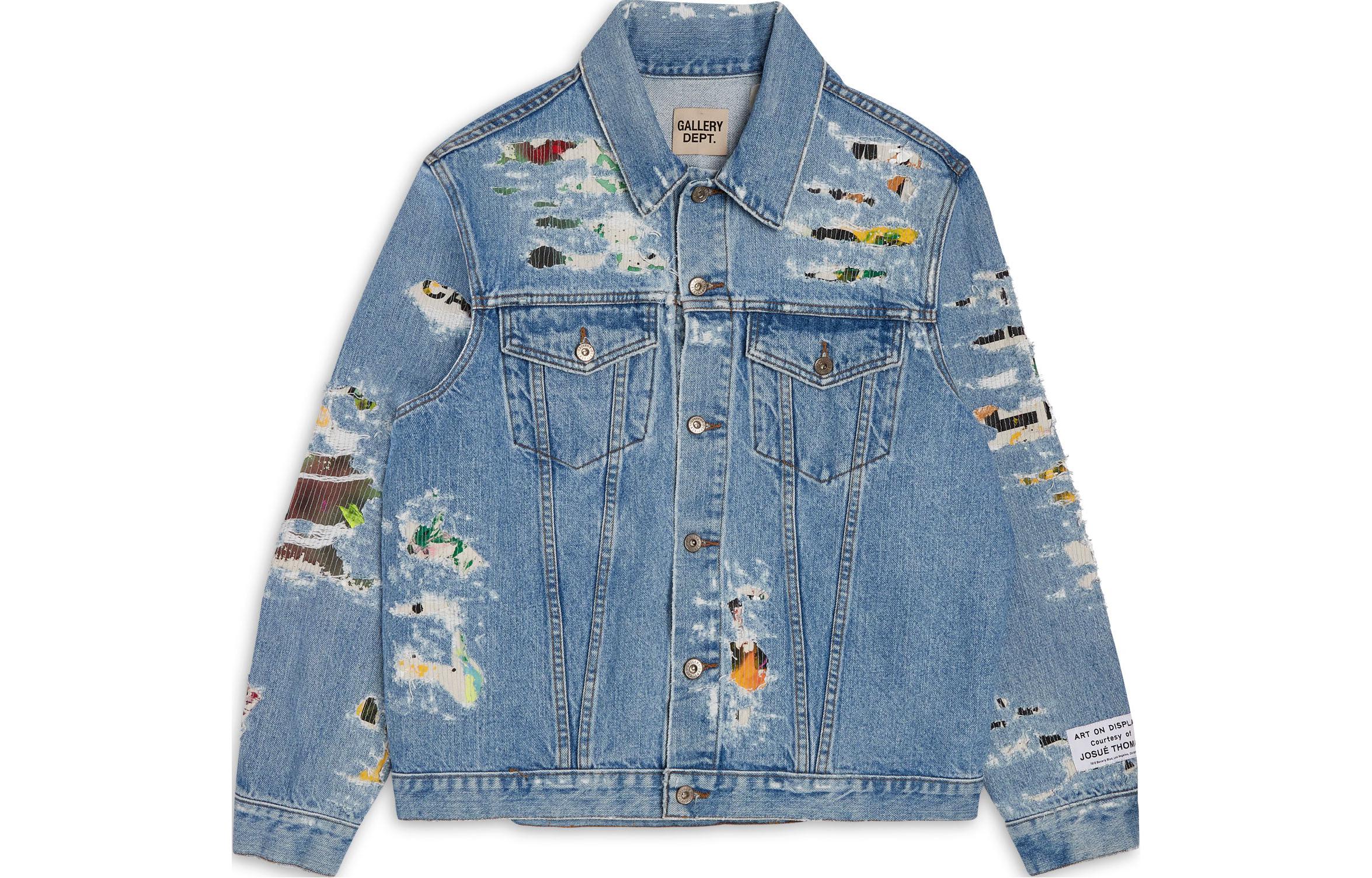 Order Jaket Denim Biru Retro Unisex Gallery Dept. Distressed Style. EAJ-20013-DENM