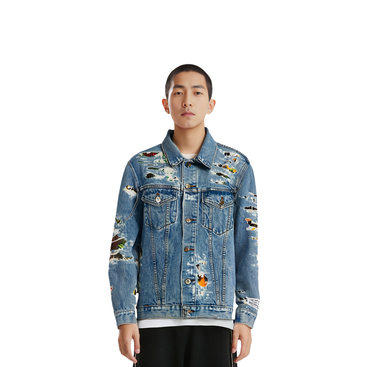 Shop Jaket Denim Biru Retro Unisex Gallery Dept. Distressed Style. EAJ-20013-DENM