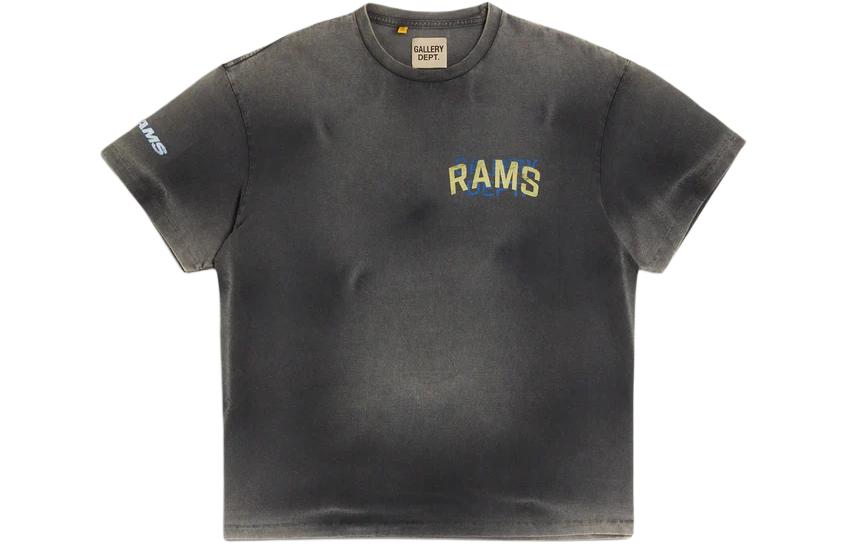 Gallery Dept. Faded Letter Crewneck Short Sleeve Tee Unisex Black RFH-0003C