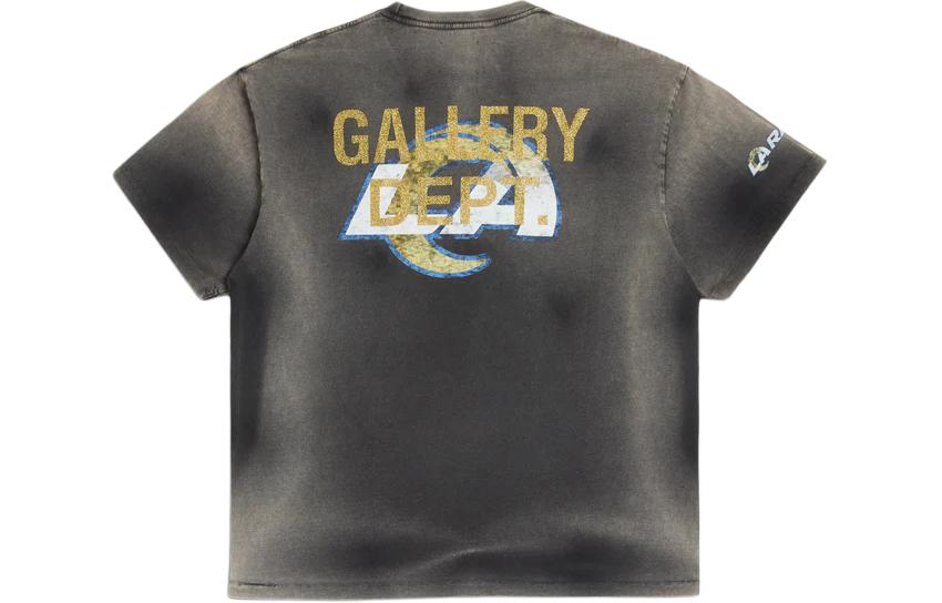 Lookbook Gallery Dept. Faded Letter Crewneck T-Shirt Unisex Hitam RFH-0003C