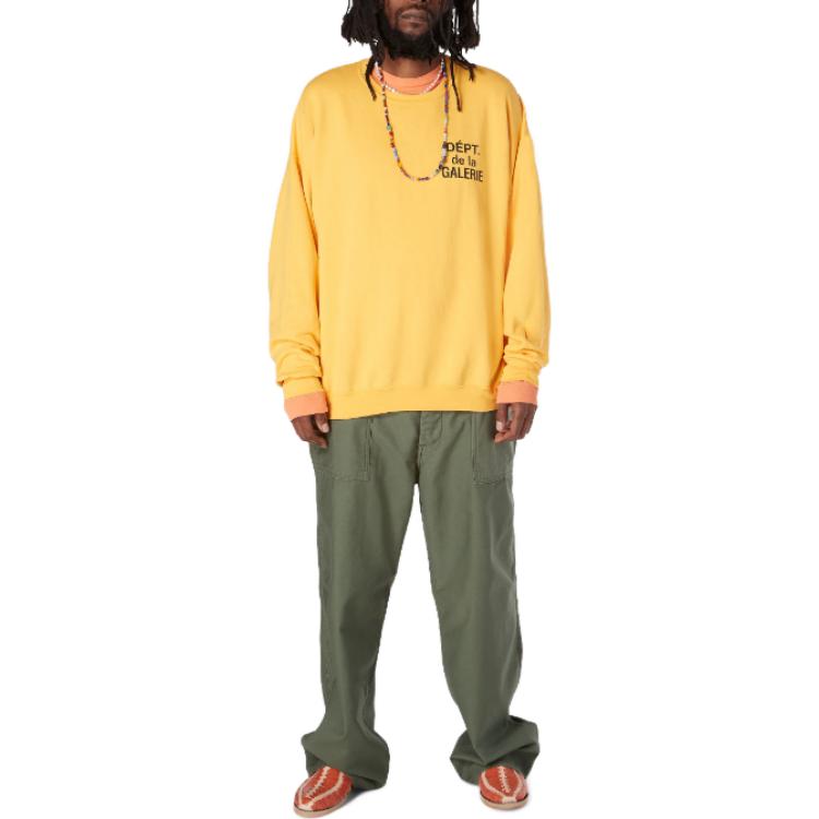 Shop Sudadera Unisex Amarilla con Letras Gallery Dept. FW23. ATK-2345-YLLW-M