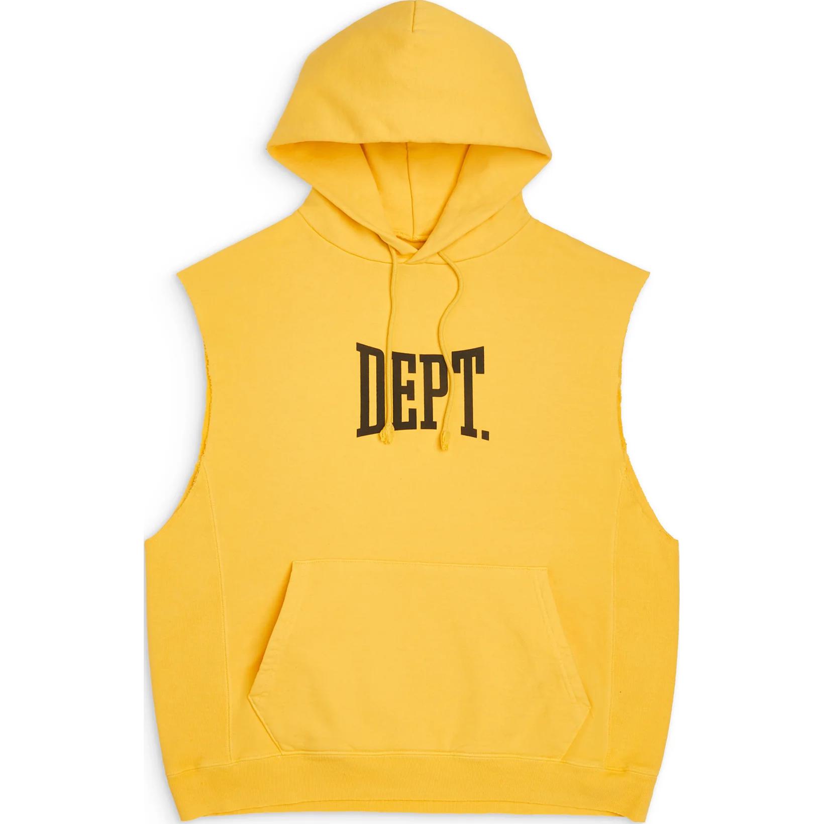 Gallery Dept. FW24 Gold Logo Print Sleeveless Hoodie Vest Unisex. CSD-2071-GLYW