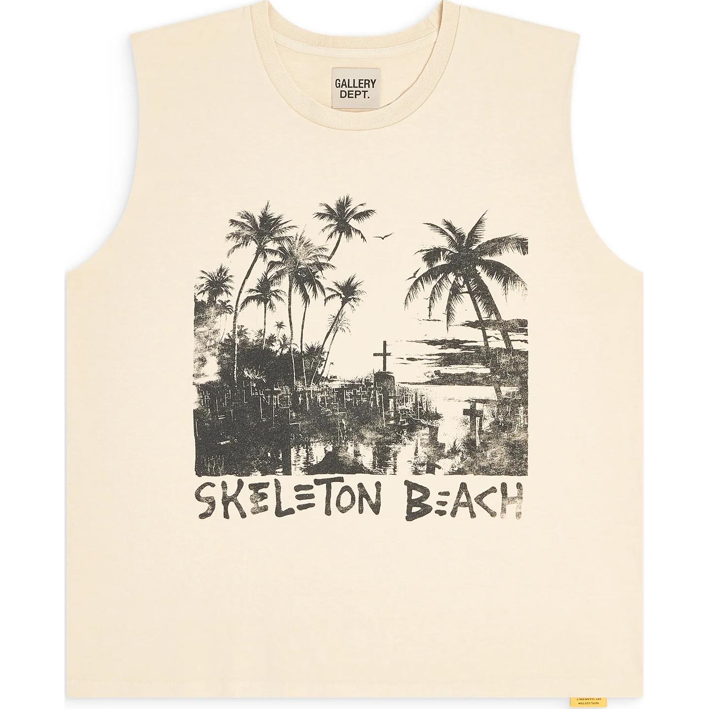 Gallery Dept. FW24 Printed Sleeveless Loose Fit Crewneck Vest Unisex Off-White DNT-60031-ARWH