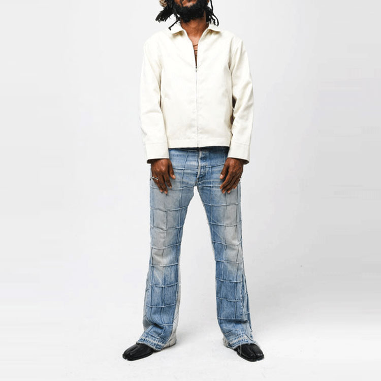 Shop Gallery Dept. Lenny Flare Patchwork Seluar Denim Biru SS22 Lelaki GD-SS22-59