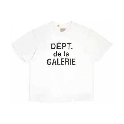 Gallery Dept. Letter Print Crewneck Short Sleeve T-Shirt Unisex White DDLG-1030-WHTE