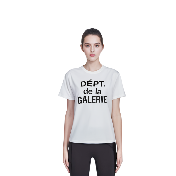 Cheap Baju-T Putih Unisex Lengan Pendek Gallery Dept. dengan Cetakan Huruf DDLG-1030-WHTE