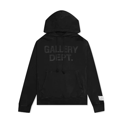 Gallery Dept. Letter Print Solid Color Hoodie Men Black ENL2000BLCK