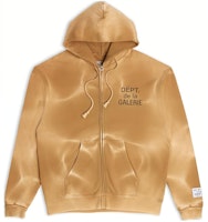 Gallery Dept. Letter Zip Hoodie Jacket Unisex Brown FZH-2059-TAN Gallery Dept. Letter Zip Hoodie Jacket Unisex Brown FZH-2059-TAN