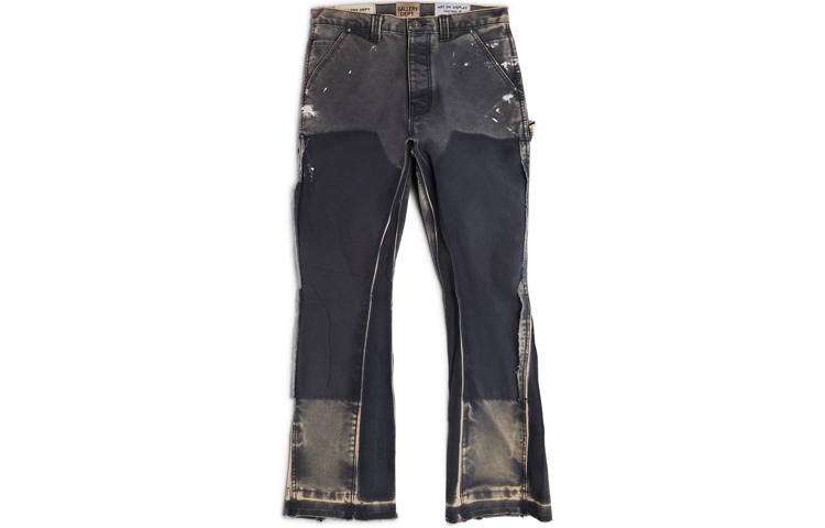 Gallery Dept. Logo Patch Splatter Wash Denim Jeans Navy Blue Men GD-SS21-016