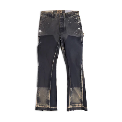 Gallery Dept. Logo Patch Splatter Wash Denim Jeans Navy Blue Men GD-SS21-016