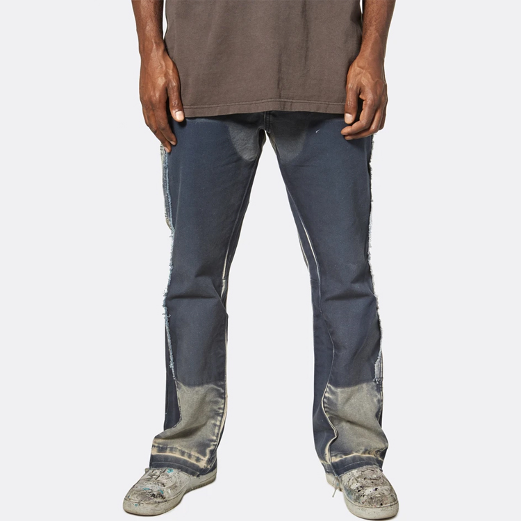 Cheap Gallery Dept. Jeans Denim Azul Marino Hombre con Parche y Diseño Salpicado. GD-SS21-016