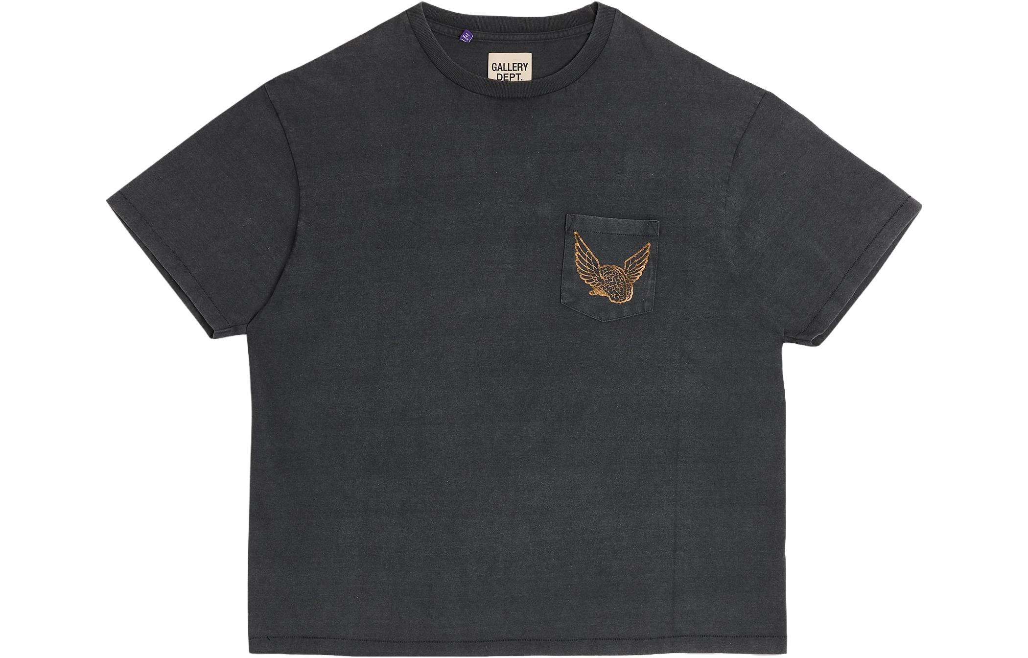 Gallery Dept. Men’s Vintage Black Embroidered Pocket T-Shirt Short Sleeve FBT-10020-VBLK-M