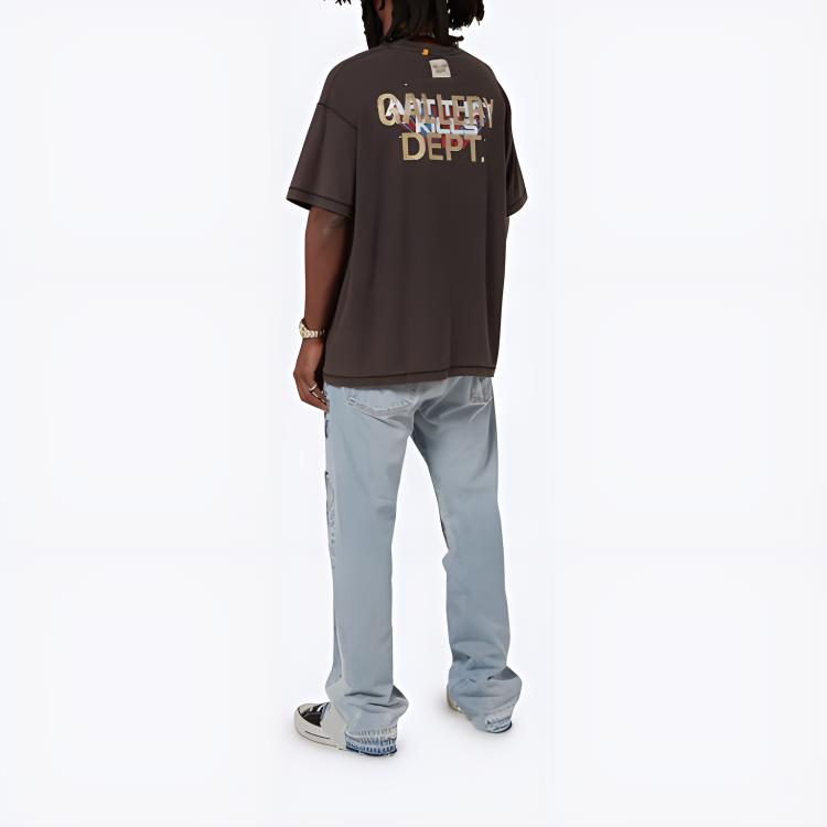 Details for Gallery Dept. SS22 Baju T Hitam Kasual dengan Cetakan Huruf Crewneck. GD-SS22-068