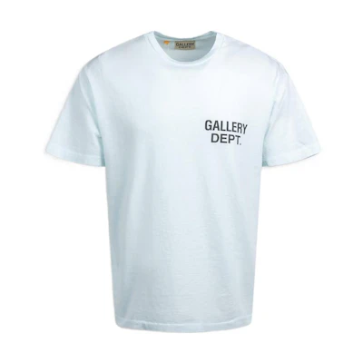 Gallery Dept. SS22 Blue Letter Logo Print Short Sleeve T-Shirt Men VST1012BABY