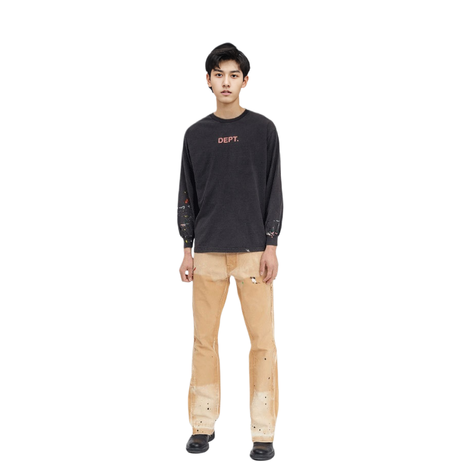 Lookbook Gallery Dept. SS22 Hoodie Logo Graffiti Splatter Hitam Lelaki GD-SS22-029