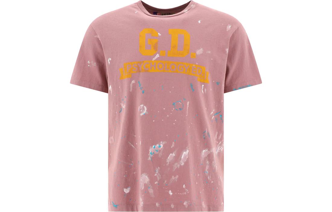 Gallery Dept. SS23 Logo Print Crew Neck Pink T-Shirt for Men. PED1062LVND