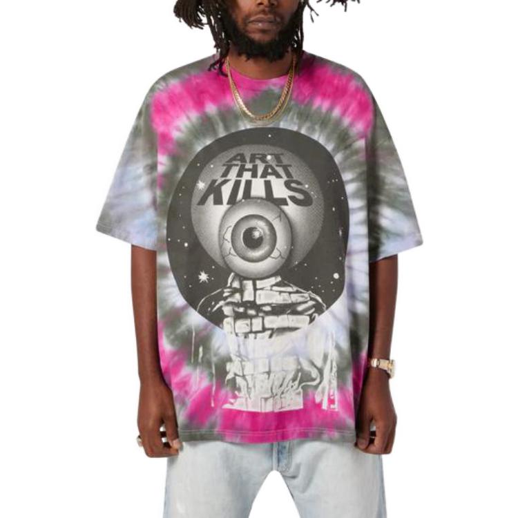 Sizing Gallery Dept. SS23 Kemeja-T Lengan Pendek Cetakan Tie-Dye Abstrak Pelbagai Warna Lelaki TR-10090-TIDY