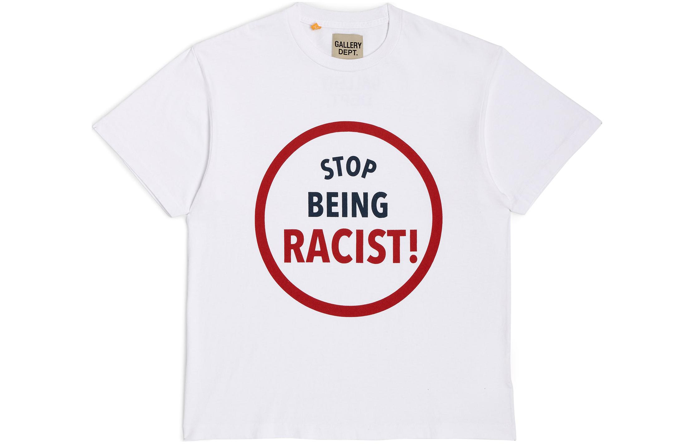 Gallery Dept. Unisex White Crewneck Letter Print Casual Short-Sleeve T-Shirt SBR-1030-WHTE