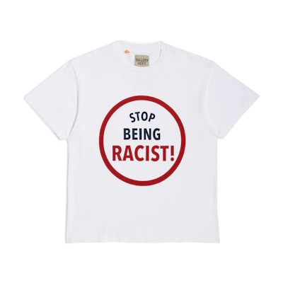 Gallery Dept. Unisex White Crewneck Letter Print Casual Short-Sleeve T-Shirt SBR-1030-WHTE