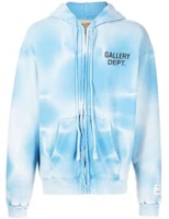 Gallery Dept. Wave Pattern Drawstring Zip-Up Hoodie Unisex Blue SFFZH2052BLUE Gallery Dept. Wave Pattern Drawstring Zip-Up Hoodie Unisex Blue SFFZH2052BLUE