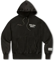Gallery Dept Basic Logo Pocket Drawstring Hoodie Unisex Black GD-SS21-012 Gallery Dept Basic Logo Pocket Drawstring Hoodie Unisex Black GD-SS21-012