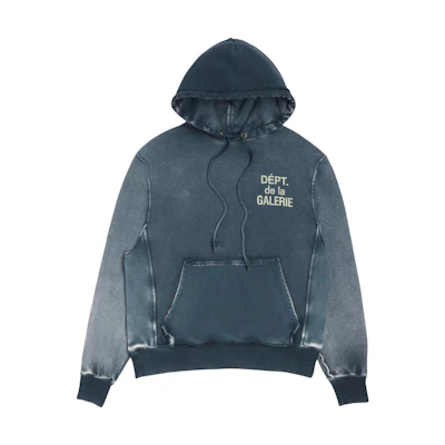Gallery Dept Blue Letter Print Big Pocket Hoodie FLR-2000-NAVY