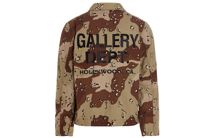 Gallery Dept Brown Camo Letter Print Long Sleeve Jacket MJK60199CHOCOLATECHIP