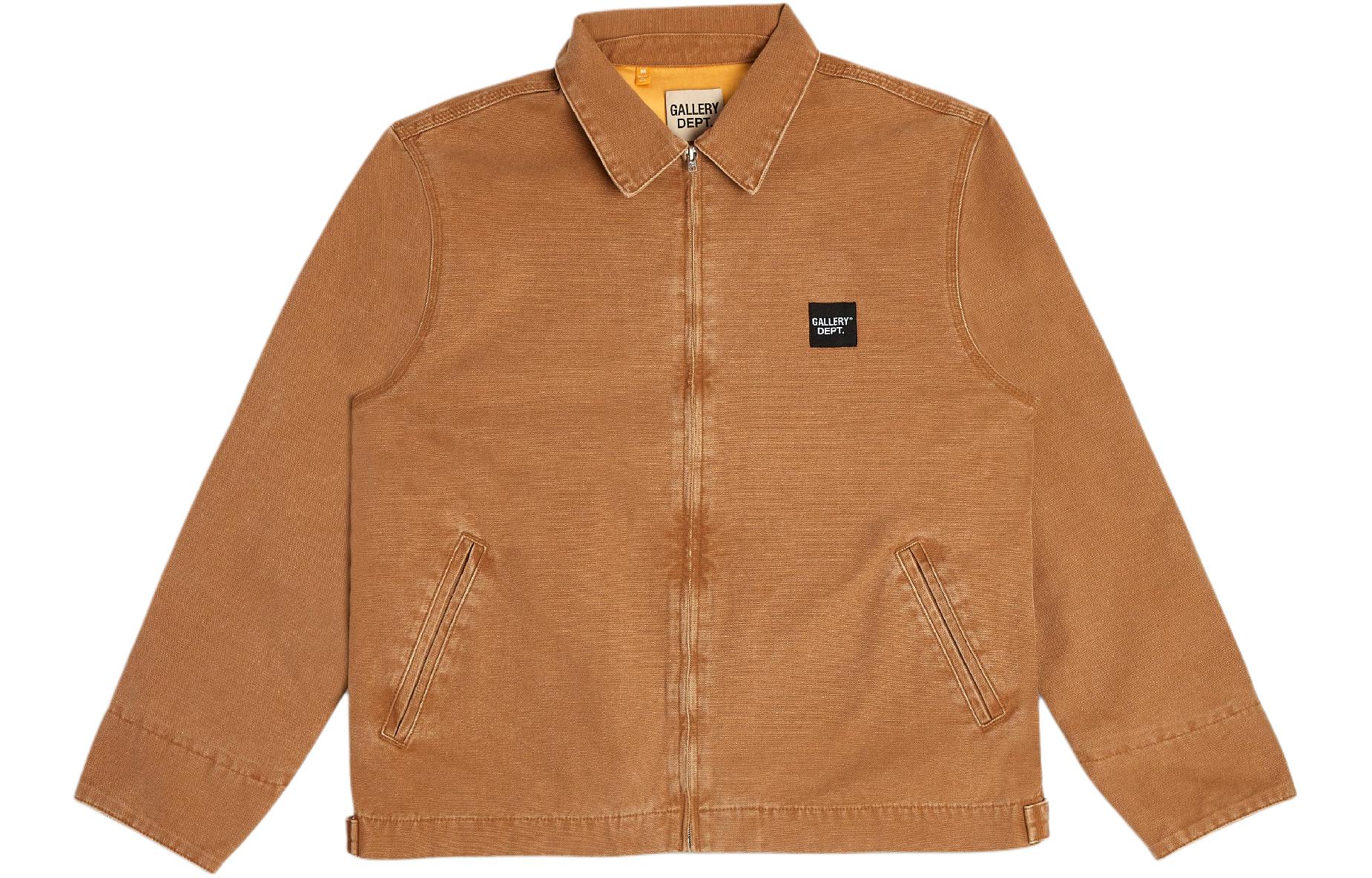 Gallery Dept Brown Zip-Up Collared Pocket Jacket Unisex Long Sleeve Casual MJC-6071-TAN