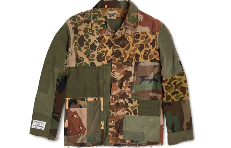 Gallery Dept Camo Chore Jacket Men’s Camouflage Letter Patchwork Design GD-SS21-022