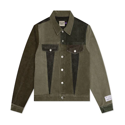 Gallery Dept Color Block Long Sleeve Jacket Military Green ADJ-6042-OLIV