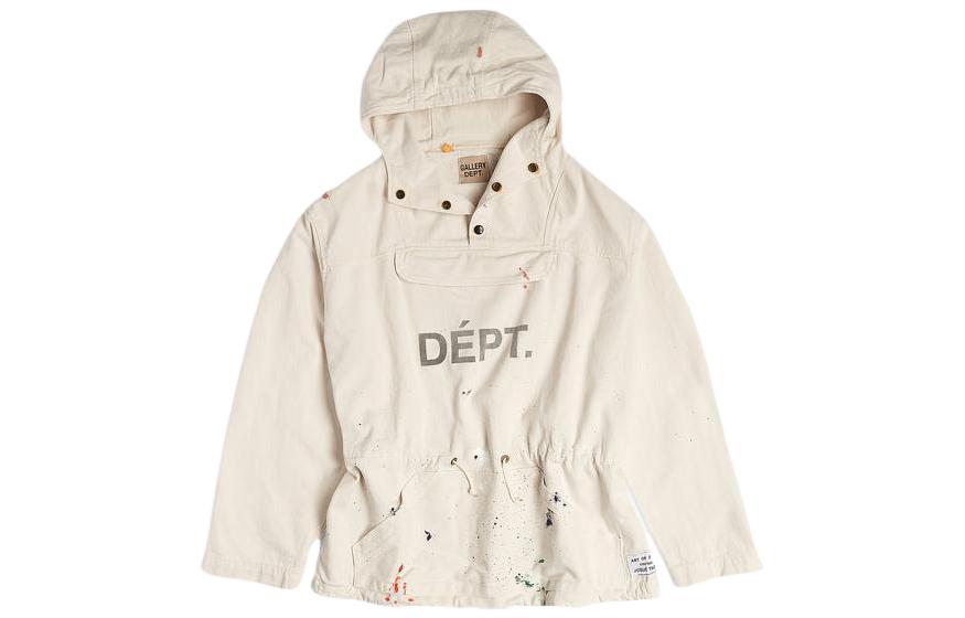 Gallery Dept Cream Letter Print Pullover Hoodie for Men GD-SS22-057